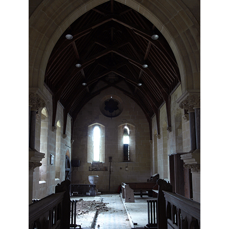 NB: the font visible at the far end is not medieval