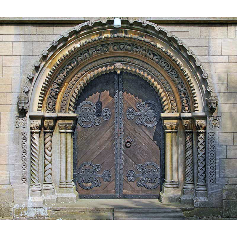 the medieval church was latest re-built and fitted in the mid-19thC in what Pevsner called a "hamfisted Norman" style