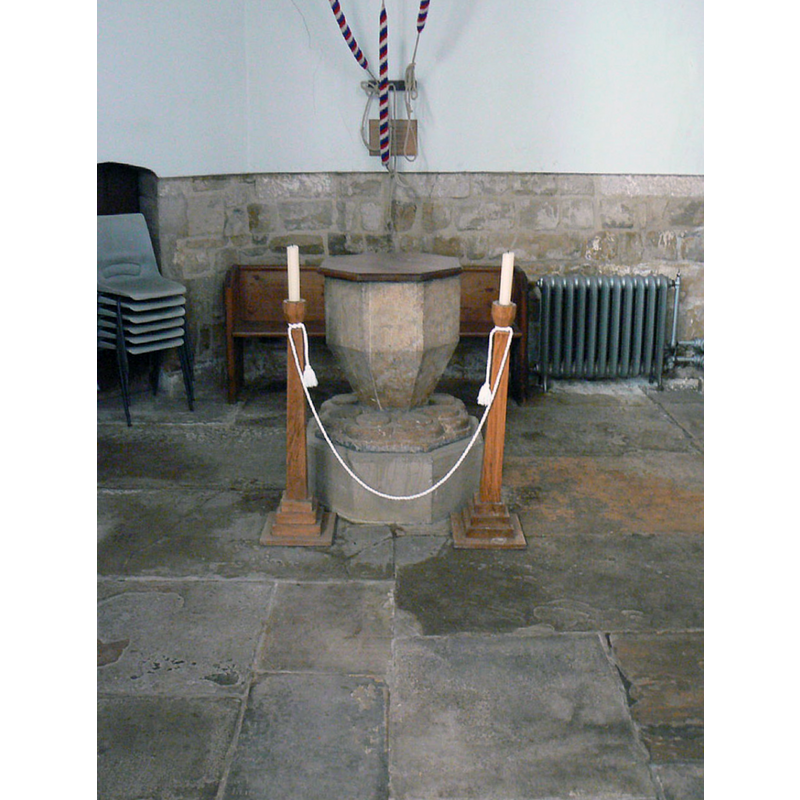 the tower space with the font in its centre