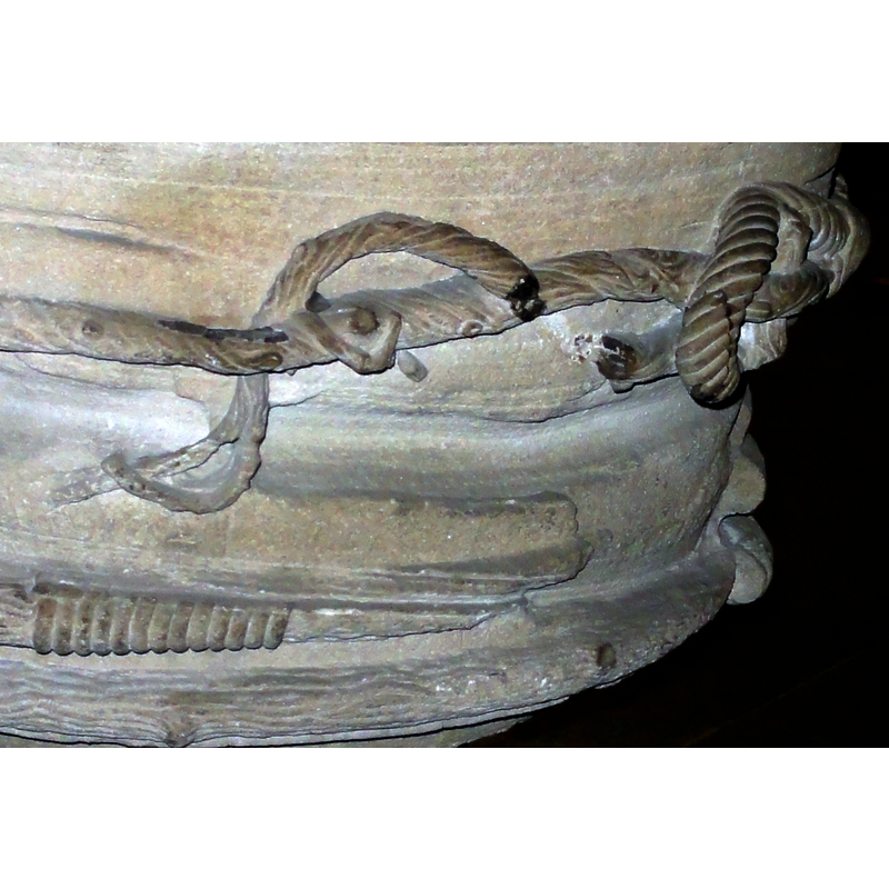 unlike the other two this one appears to be simple a rope, with a nicely rendered knot seen here on the right