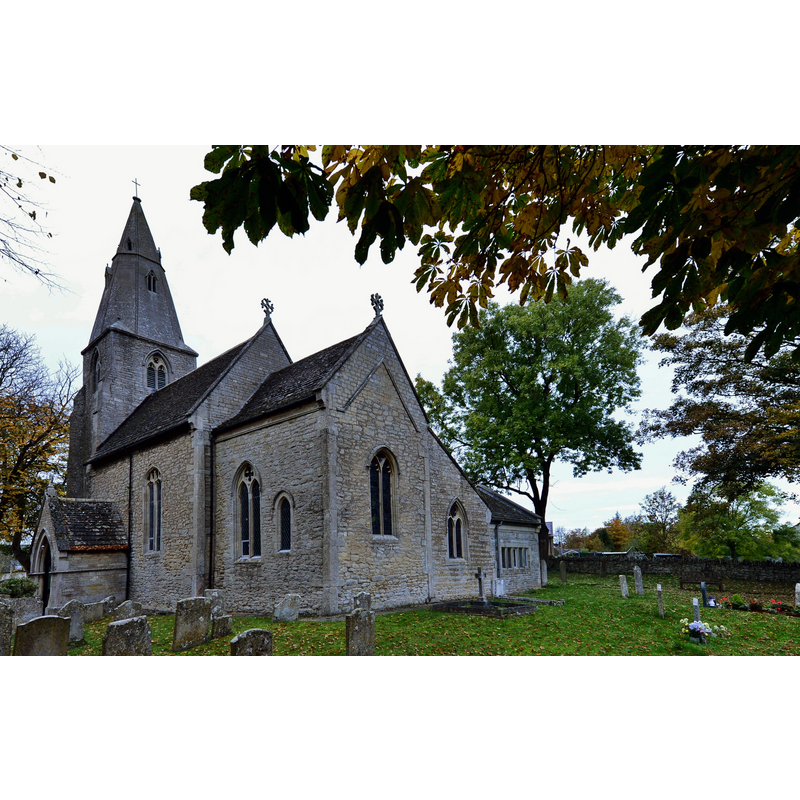 Source caption: "Wittering, All Saints Church: South eastern aspect showing Saxon long and short work on the quoins"