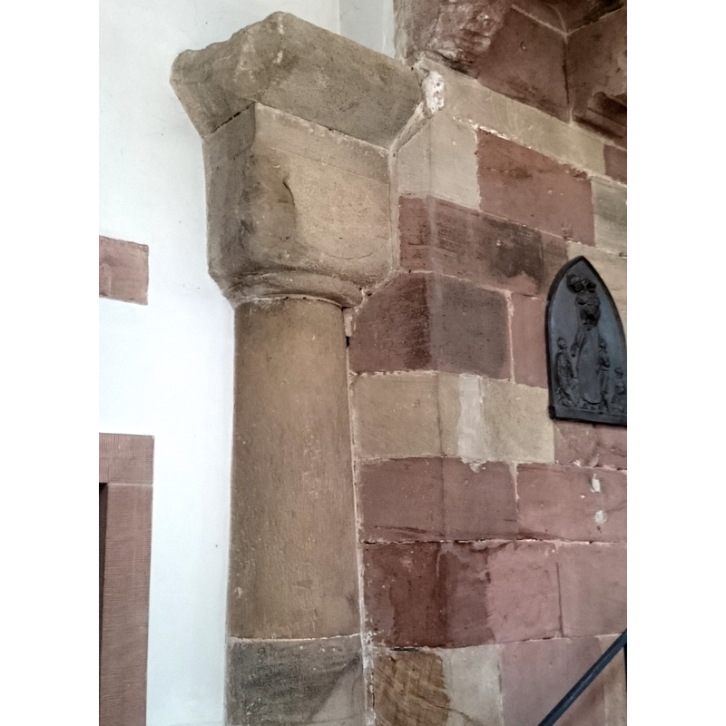 column and caopital are probable remains of the early monastery church here