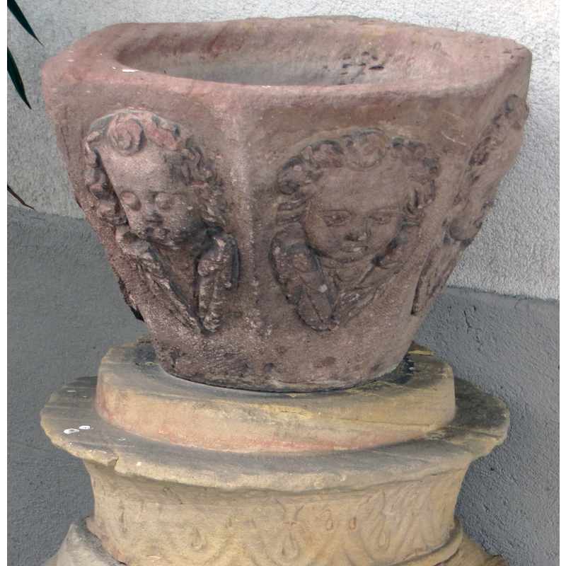 on some of the sides of the basin