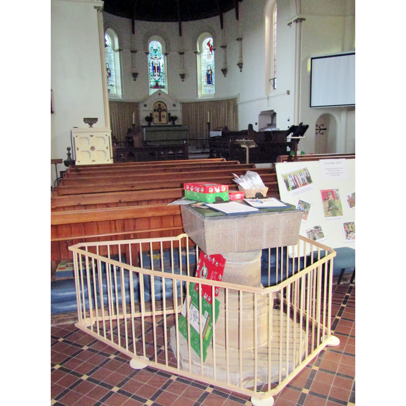 the old basin, provided with a new base, now in the new church