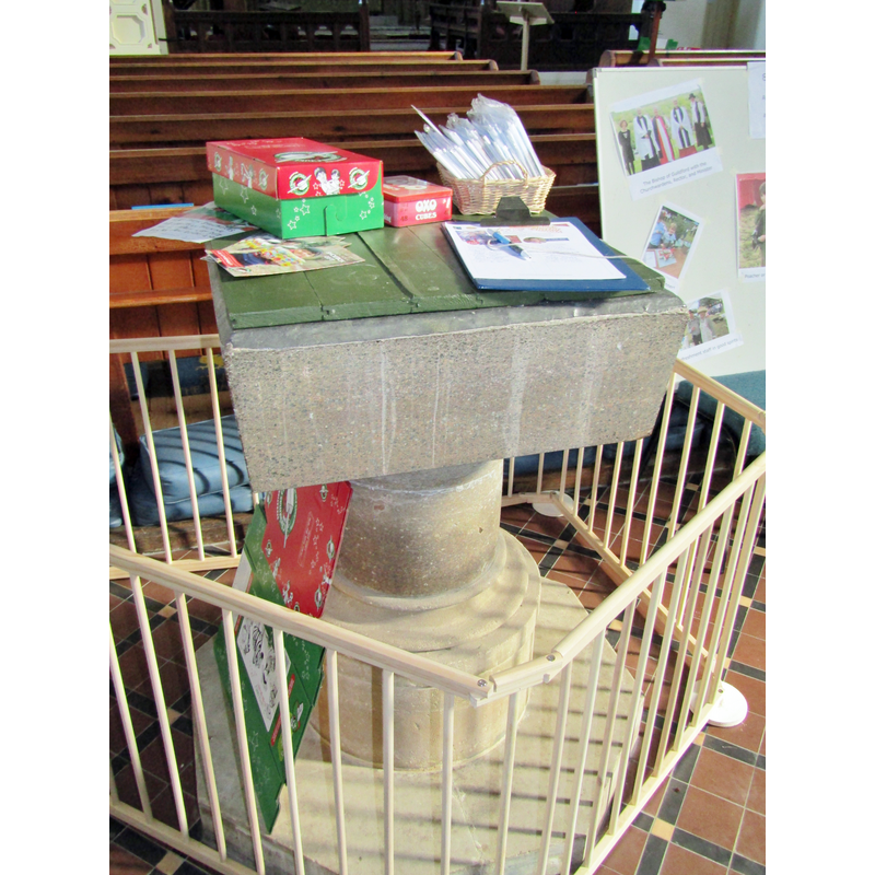 the old basin, provided with a new base, now in the new church