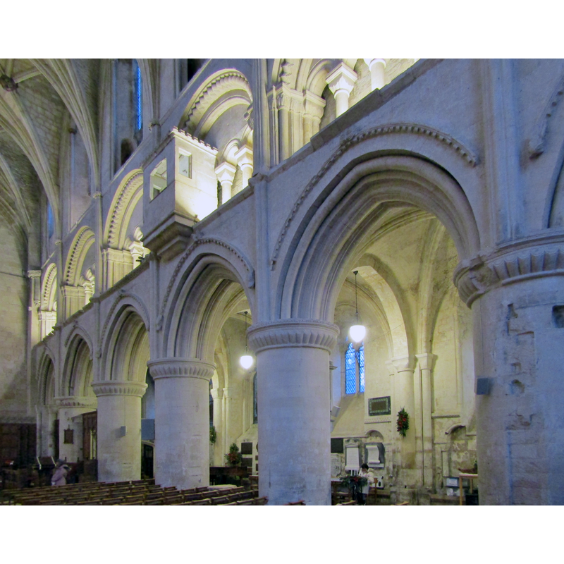 showin a partial view of the nave and the north aisle