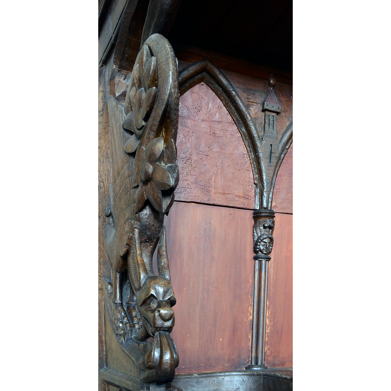 Source caption: "Münsterkirche St. Alexandri – Chorgestühl von 1288, das älteste erhaltene in Deutschland"