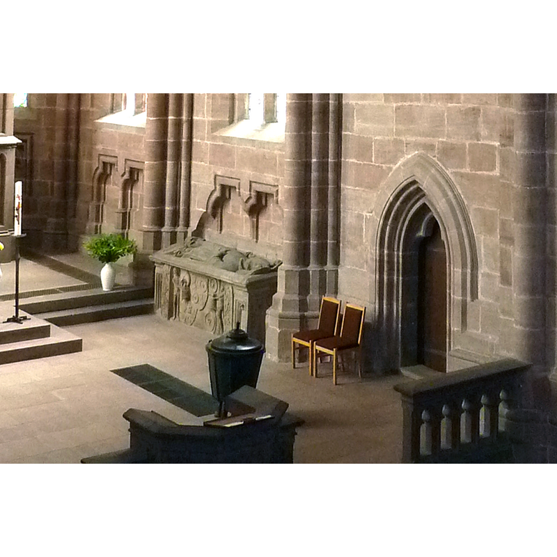 in the chancel, south side