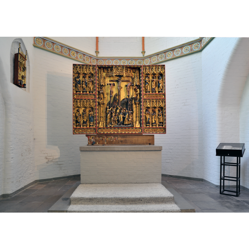 the late-Gothic (1507-1508) Taufaltar [Christening altar] in the Johanniskirche, Lüneburg, (ca. 1430–1485)