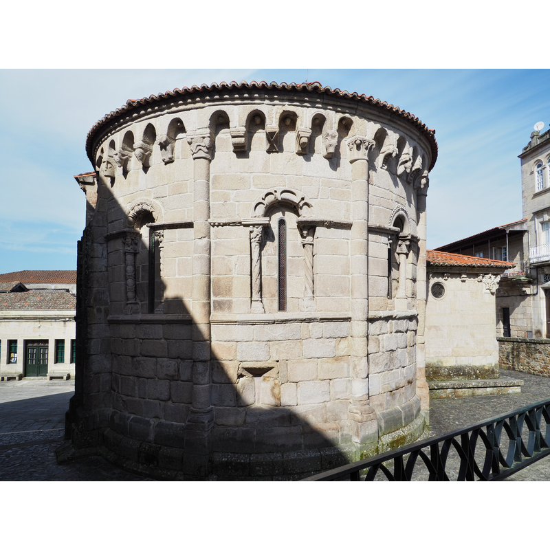 showing the three very distinct windows of the apse