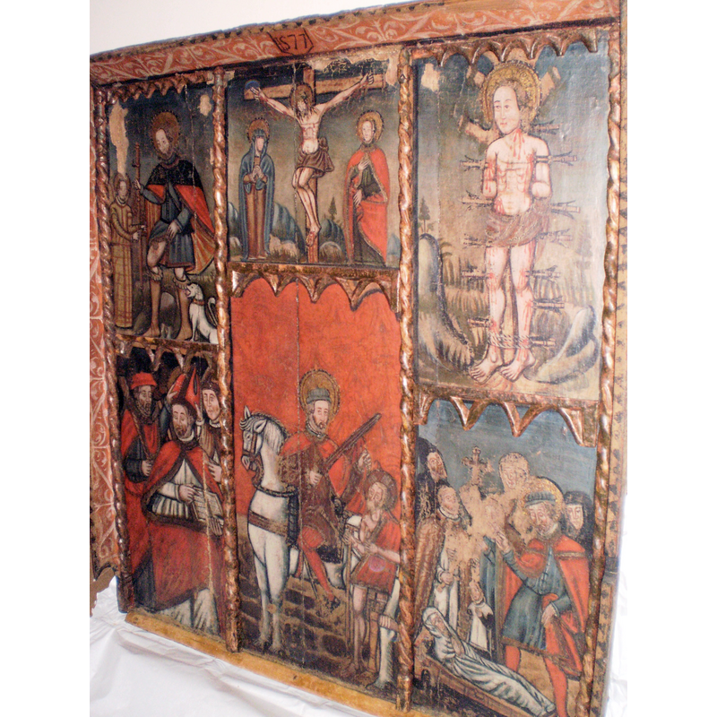 Source caption: "Retaule de Sant Sebastia a Tuixent. Data de 1577." [NB: this not the retable of the main altar]