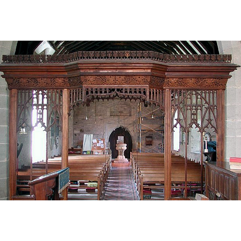 view from the chancel through the chancel screen
