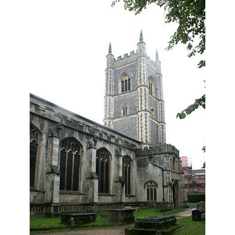 Source caption: "St. Mary's Church, Dedham [...] appeared in many of Constable's paintings."