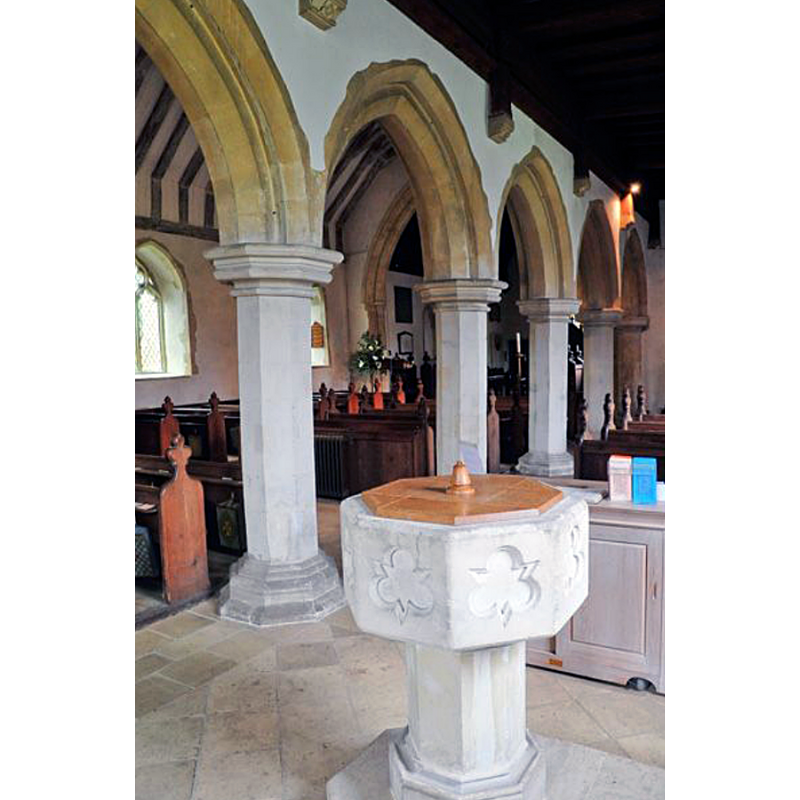 no grotesque heads or shields visible in this photograph