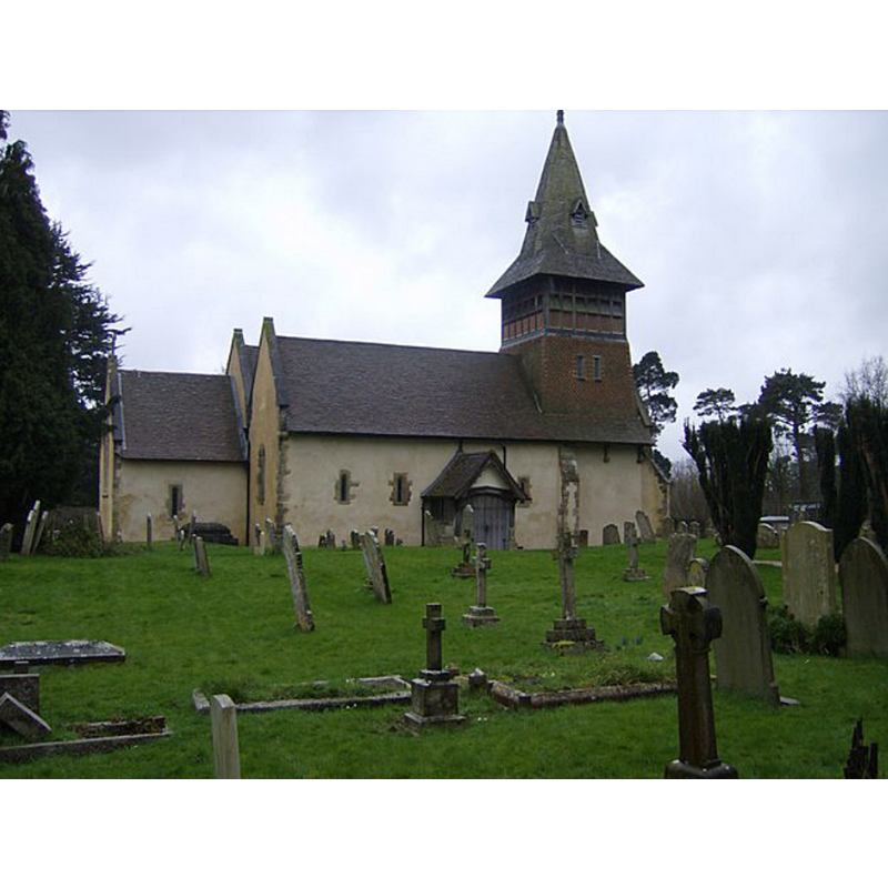 Source caption: "All Saints Church, Steep. An unusual church tower built in the 19th century. Parts of the church date back to the 12th century."