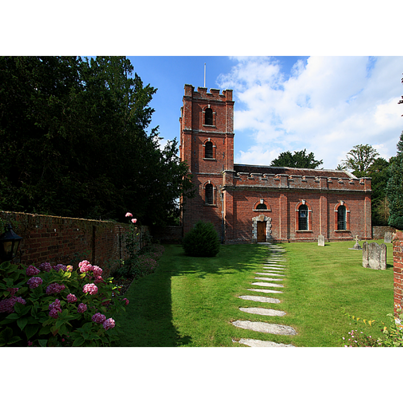 Source caption: "Church of St Mary - Avington. The parish church of St Mary was built in 1768-71 by James Brydges of Avington Park, 3rd Duke of Chandos. As well as containing memorials inside to the Brydges family, there are also some unusual box pews. The church is considered a perfect example of the late Georgian period."