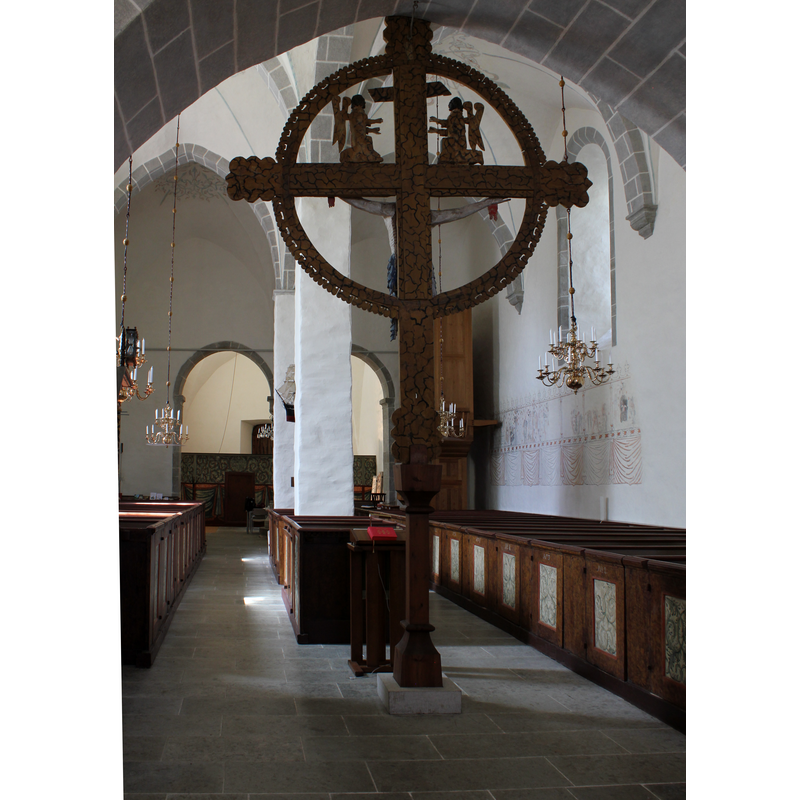 showing the back of the reredos