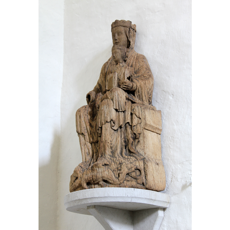 on the west side of the chancel arch, north side -- probably a copy, the original at the Visby Museum