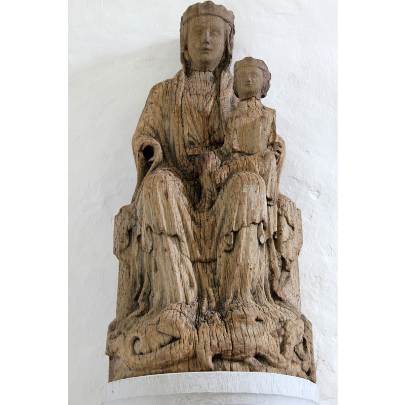 on the west side of the chancel arch, north side -- probably a copy, the original at the Visby Museum
