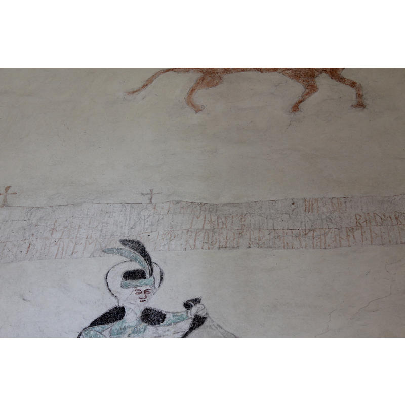 the Runic inscription is said to record the farmers who took part in the building of the church