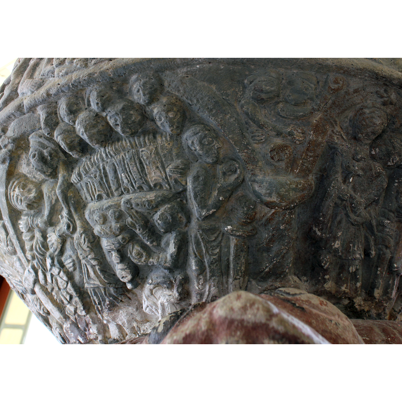 spandrel between the Martyrdom of Stephen (left) and the conflated Adoration of the Magi + Massacre of the Innocent (right)