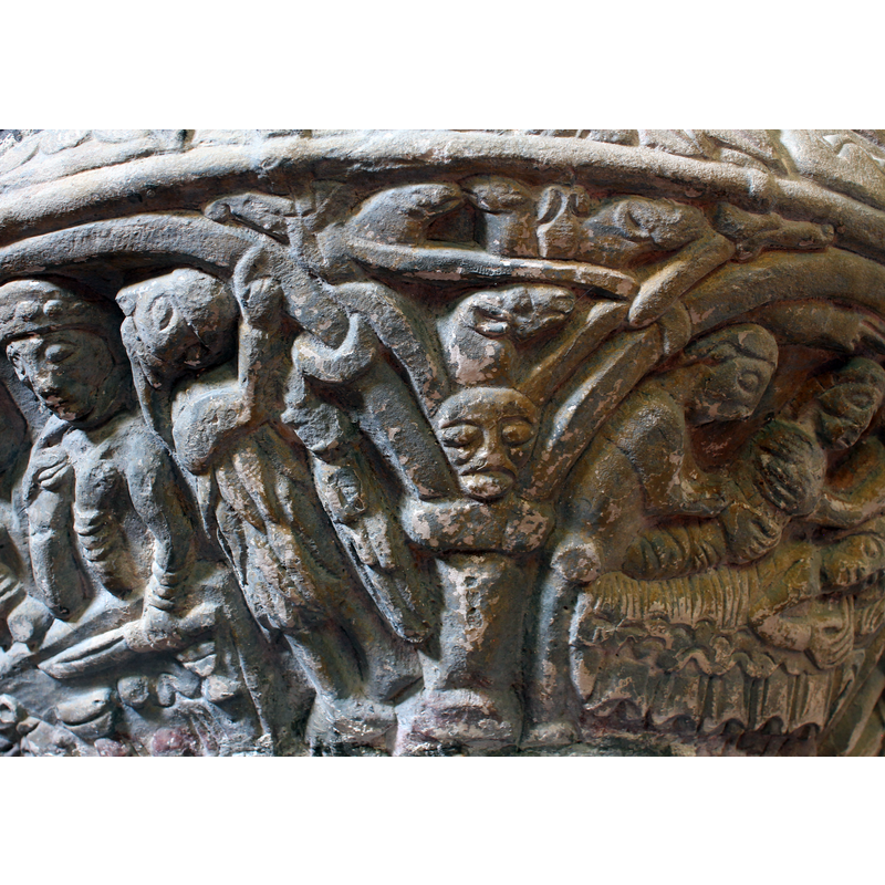spandrel to the right of Salome/Herodias; to the left of the Nativity