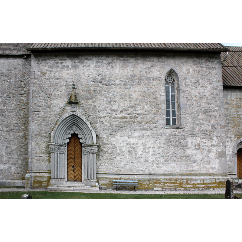 showing the southwest portal; it opens into the nave