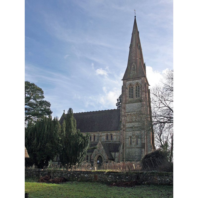 a 19thC re-building by Arthur Blomfield of a medieval one; it became redundant in the 1970s