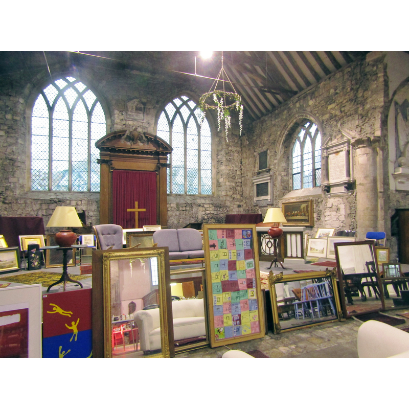 preparing for an auction held in theside the church