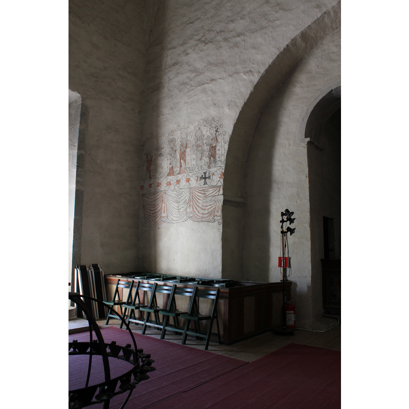 the painting is on the south side of the tower arch