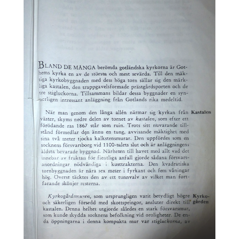 Gothem church write-up by Erland Lagerlöf