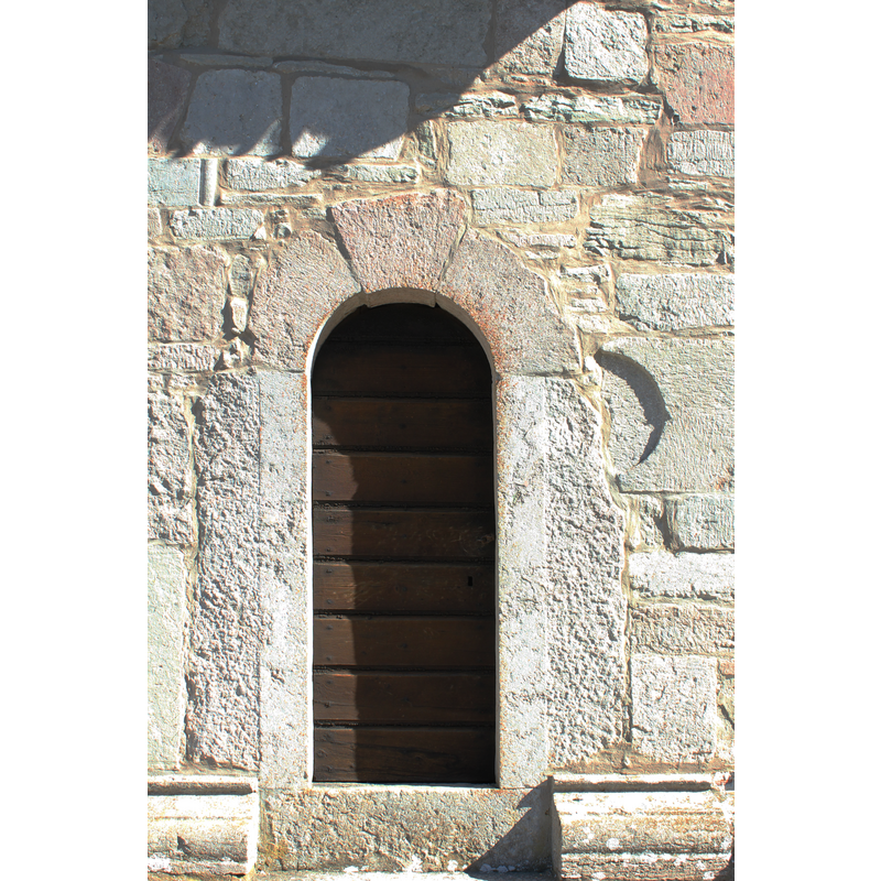 it opens into the added extension at the southwest corner of the church
