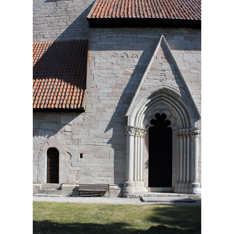 showing the southwest portal [left] and the main south portal [right]
