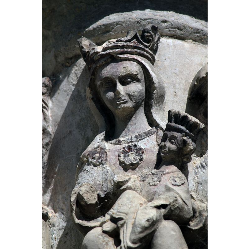 Adoration of the Child; detail: Madonna and Child