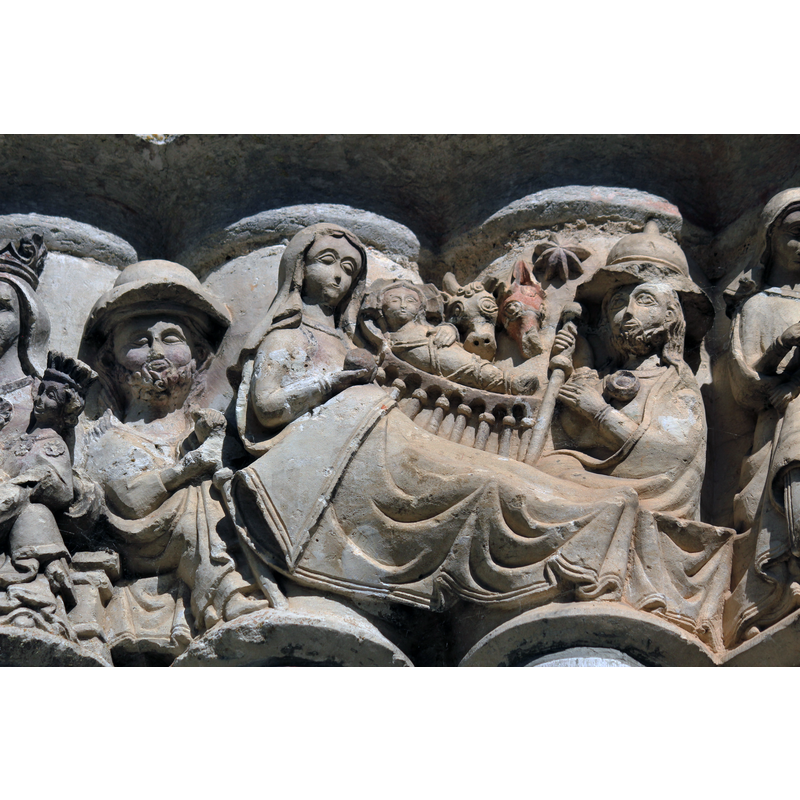 Nativityl on the lft is Joseph from the Aforation of the Magi scene