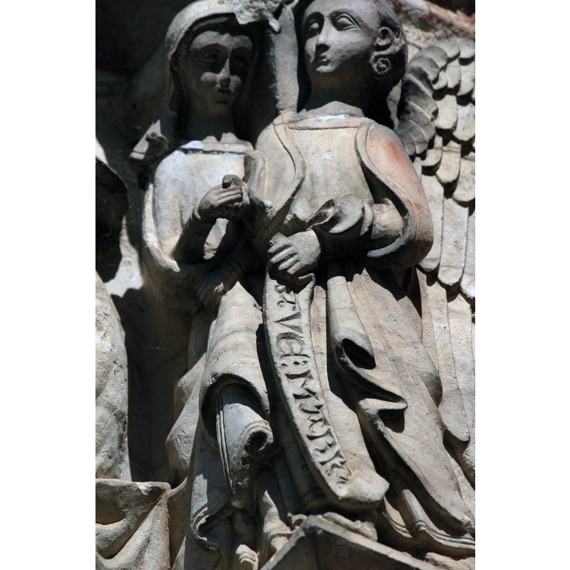 Annunciation; detail: AVE MARIA