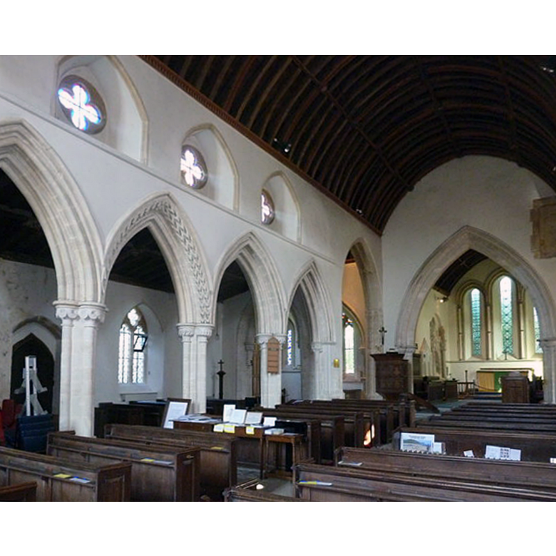 across the nave and the north aisle