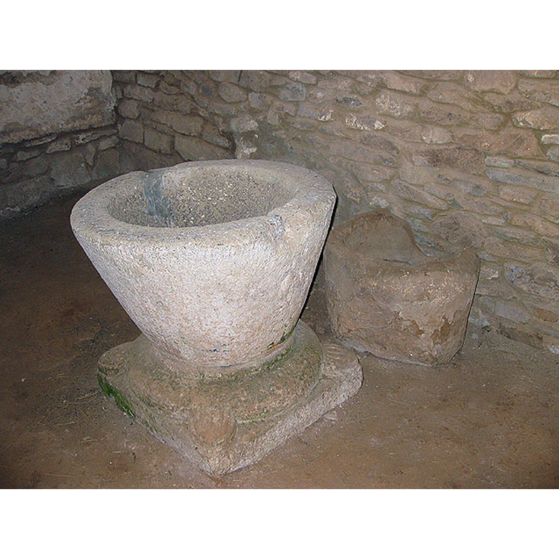 Source caption: "Two fonts in Yatton Chapel. The smaller of the two, which has some damage has always been in the chapel which dates from the 12th century. The larger font, also 12th century was moved here when the church of St. Mary Magdalene in Brobury, closed."