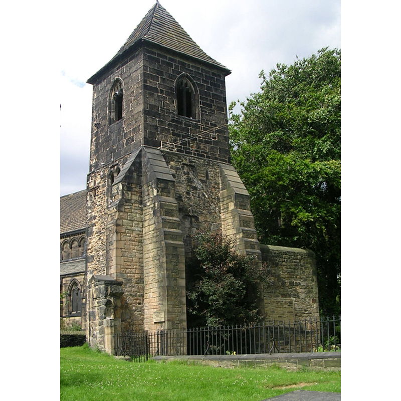 Source caption: "Remains of Old St Mary's Church - Church Lane This Church was built in 1826 - the present Church was built nearby in 1871."