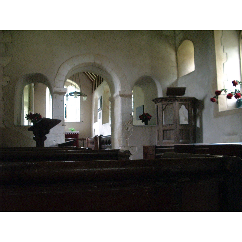 Source caption: "An Interior of a beautiful 12th century church in the hamlet of Ashley near Winchester."