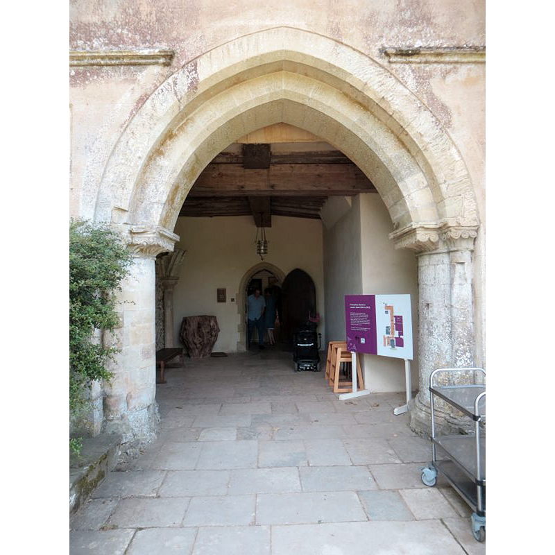 Source caption: "Entrance at Mottisfont. Most likely this was the entrance to Mottisfont priory once till it was made into a house in Tudor times".