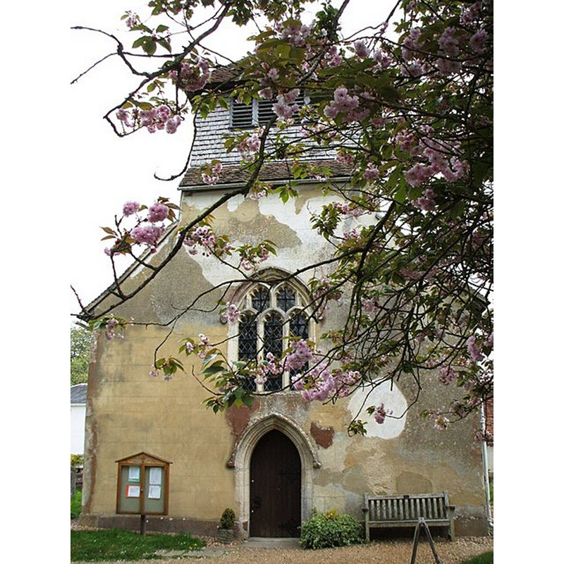 Source caption: "St Andrews Church, Mottisfont. This church dates from 1150 and it said that a tunnel connects the church with the Abbey" [i.e., Priory]