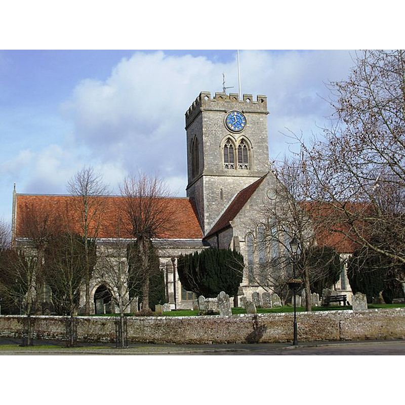 Source caption: "This church is the main church in Ringwood, and is positioned at the end of the High Street. It was rebuilt during the 19th Century."