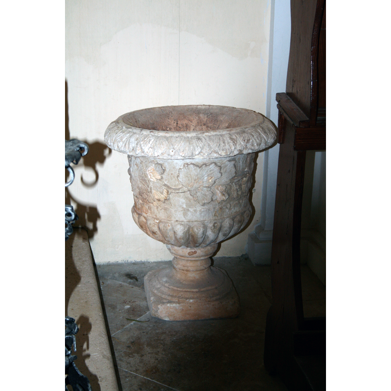 appears to be a garden ornament re-used inside the church