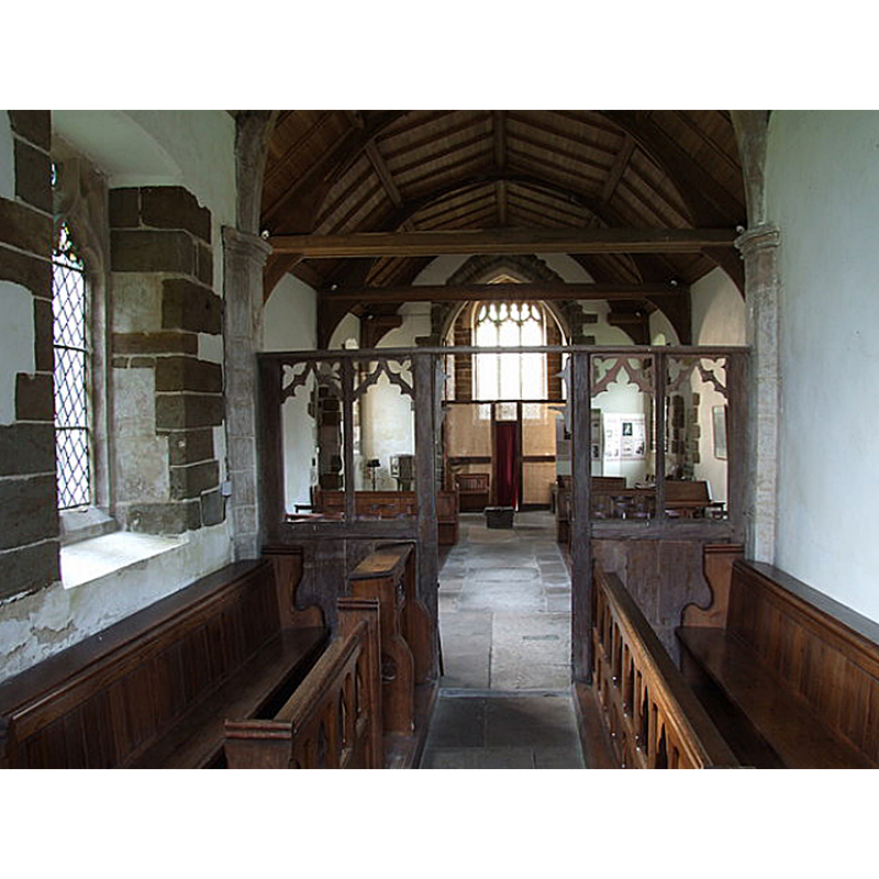Source caption: "Interior of St Margaret, Bag Enderby. Looking towards the nave from the choir stalls."