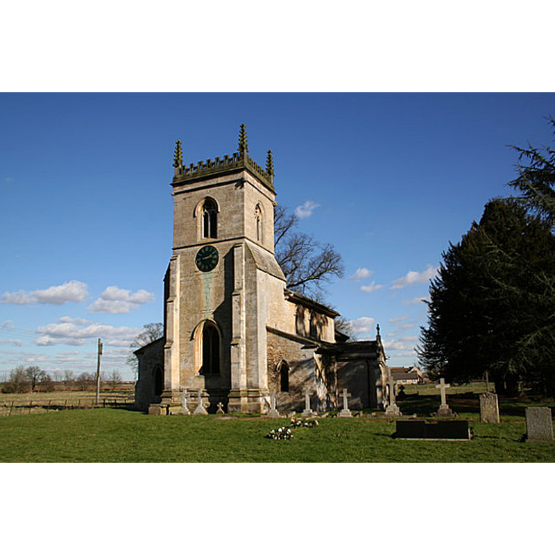 Source caption: "St.Mary's church, Bloxholm, Lincs. A medieval core with 3-bay arcades of c1300 and Gothic restoration of 1812"