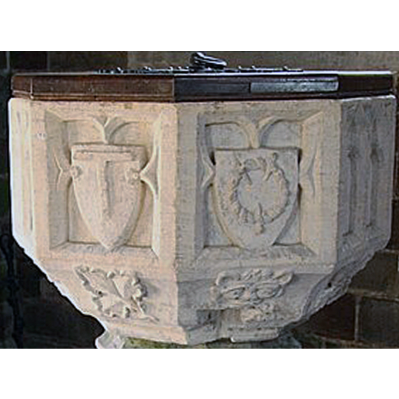 a large leaf seen here to the left of the grotesque head