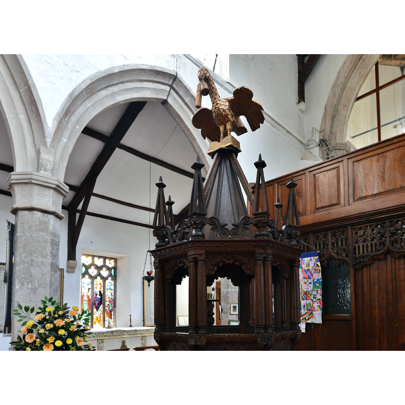 Source caption: "Burgh le Marsh, St. Peter and St. Paul's Church: The Jacobean font cover"
