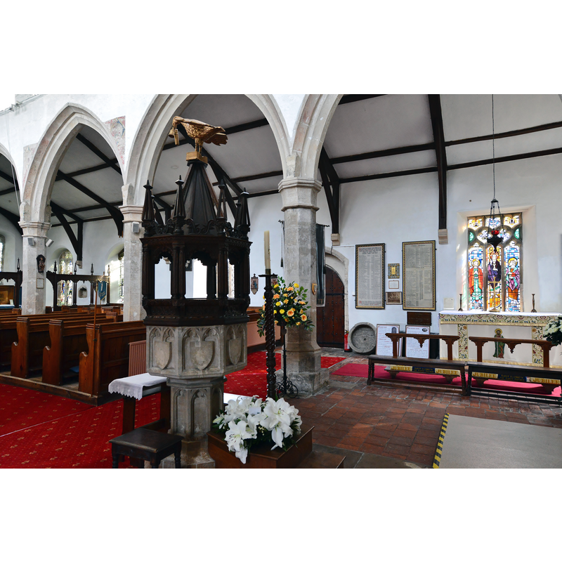 Source caption: "Burgh le Marsh, St. Peter and St. Paul's Church: The font with its Jacobean cover"
