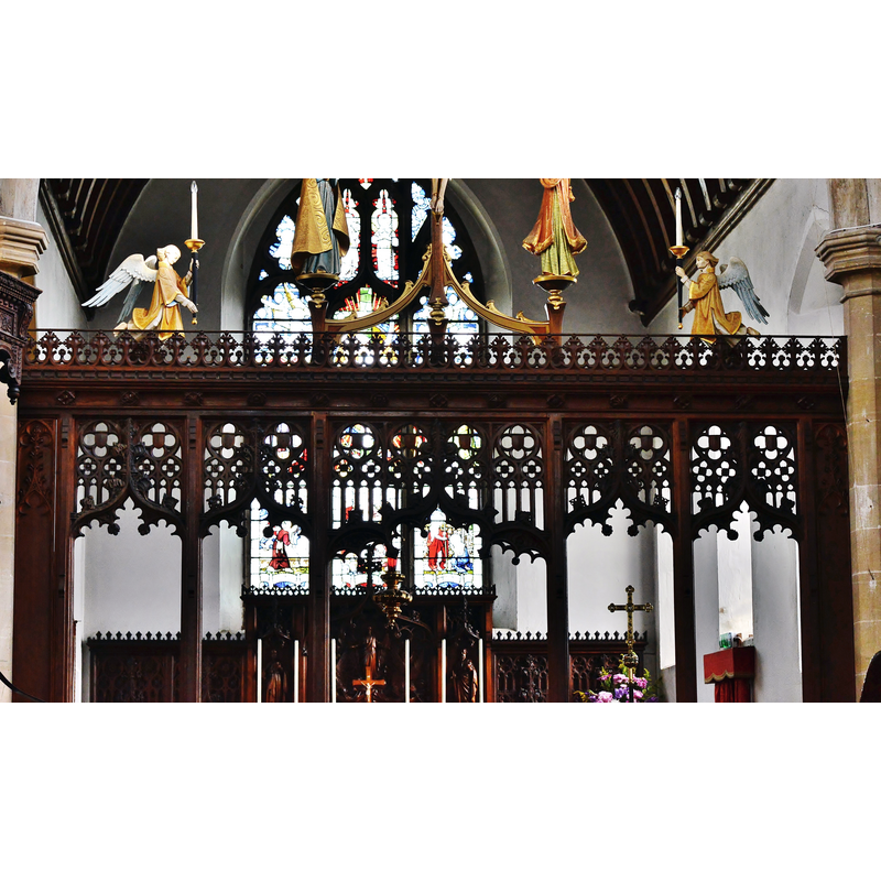 Source caption: "Burgh le Marsh, St. Peter and St. Paul's Church: Perpendicular tracery with crocketed ogees on the screen"